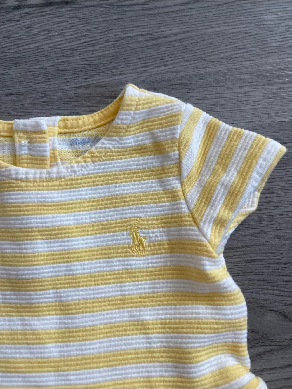 Ralph Lauren Yellow and White Striped Girls' dress 9M
